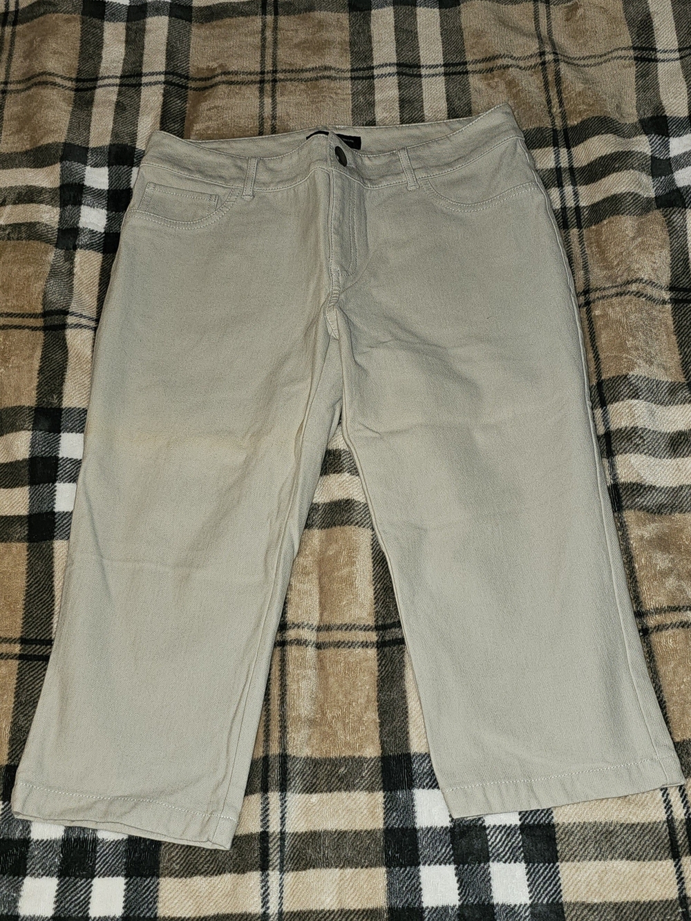 INC International Concepts Women's Light Beige Cropped Pants